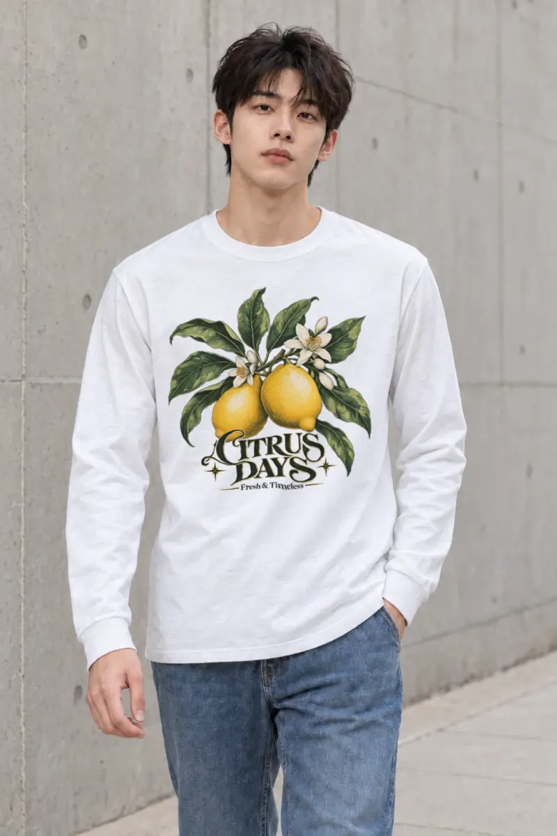 "Lemon Herbarium" Unisex Longsleeve T-shirt | Gildan 2400