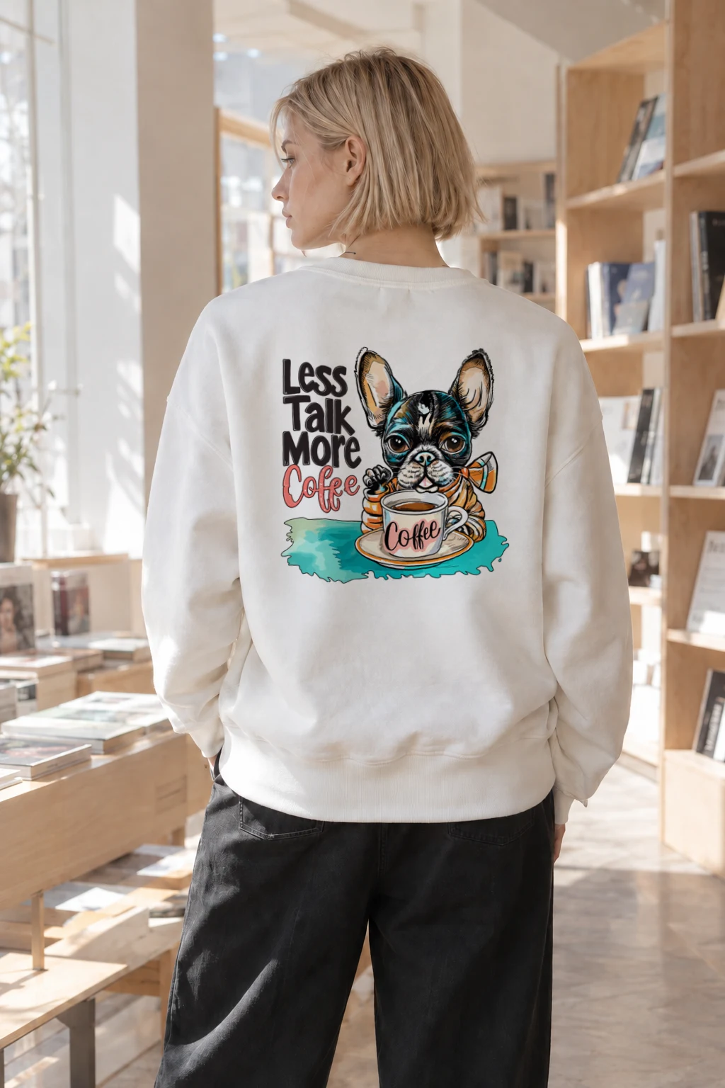 "Less Talk More Coffee" Heavy Blend Unisex Crewneck Sweatshirt | Gildan 18000