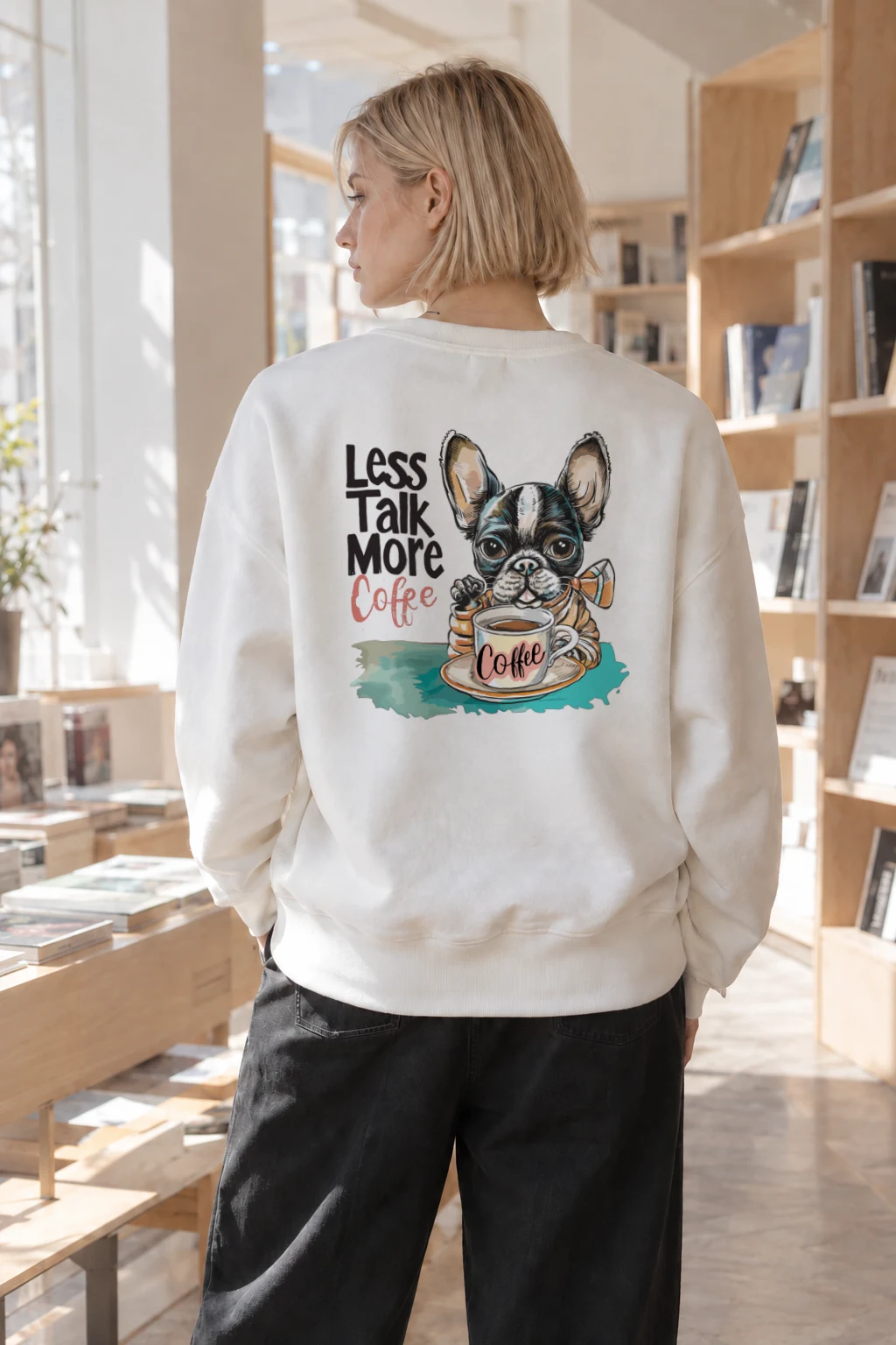 "Less Talk More Coffee" Heavy Blend Unisex Crewneck Sweatshirt | Gildan 18000