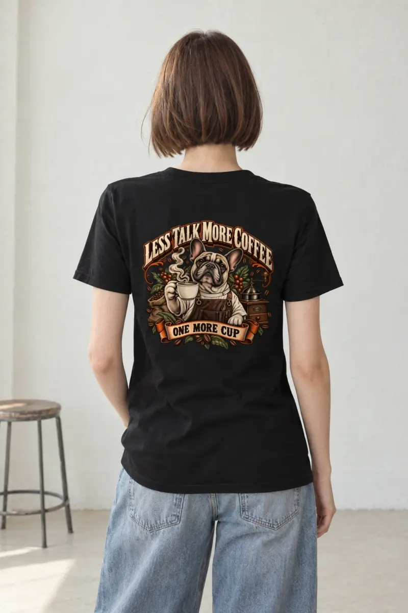 "Less Talk More Coffee" Heavyweight Unisex Crewneck T-shirt