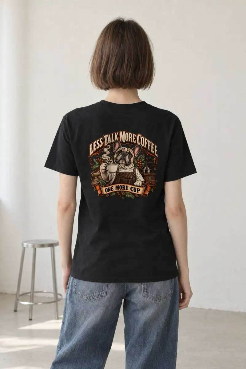 "Less Talk More Coffee" Heavyweight Unisex Crewneck T-shirt