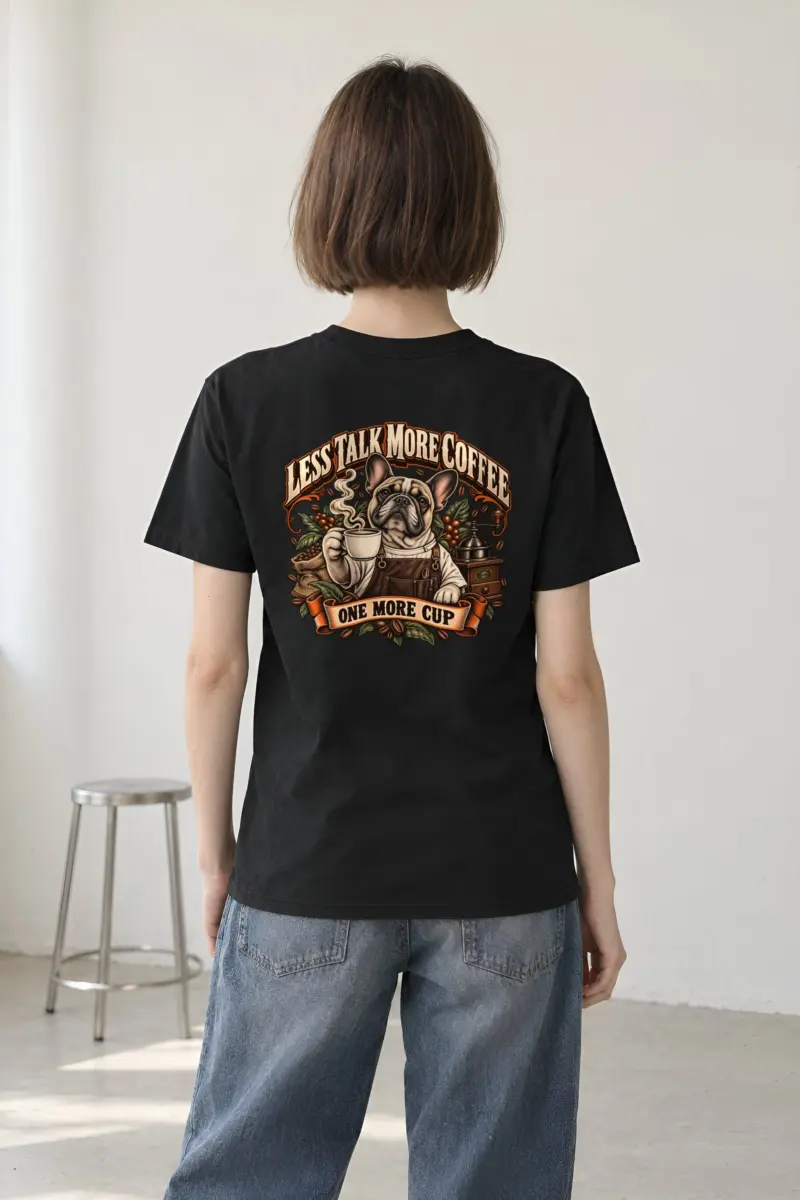"Less Talk More Coffee" Heavyweight Unisex Crewneck T-shirt