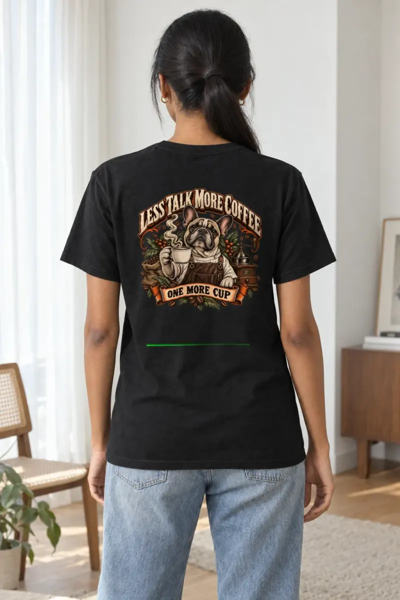 "Less Talk More Coffee" Heavyweight Unisex Crewneck T-shirt | Gildan 5000