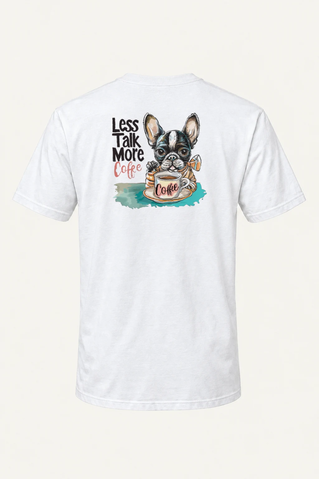 "Less Talk More Coffee" Heavyweight Unisex Crewneck T-shirt | Gildan 5000