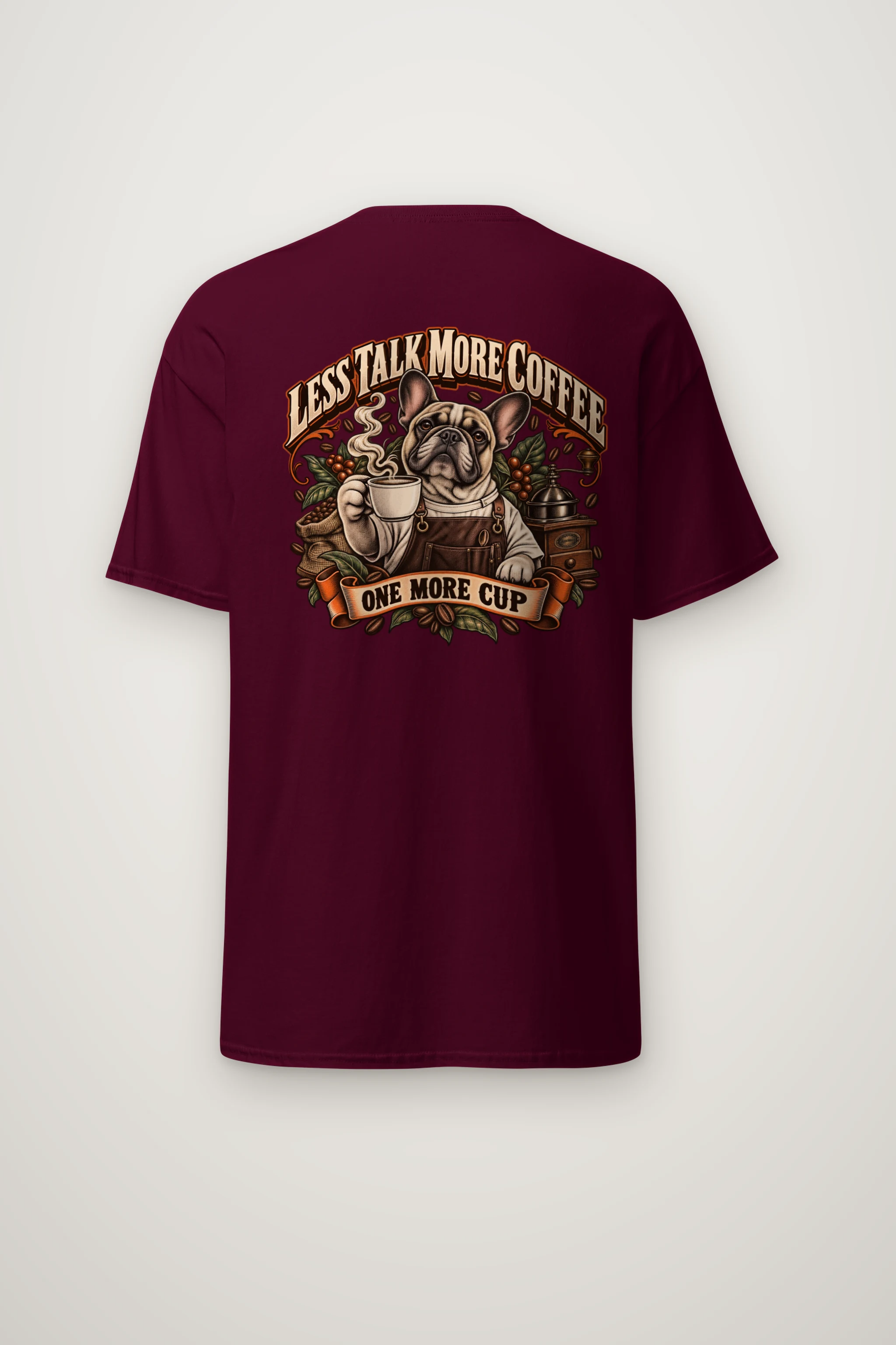 "Less Talk More Coffee" Heavyweight Unisex Crewneck T-shirt