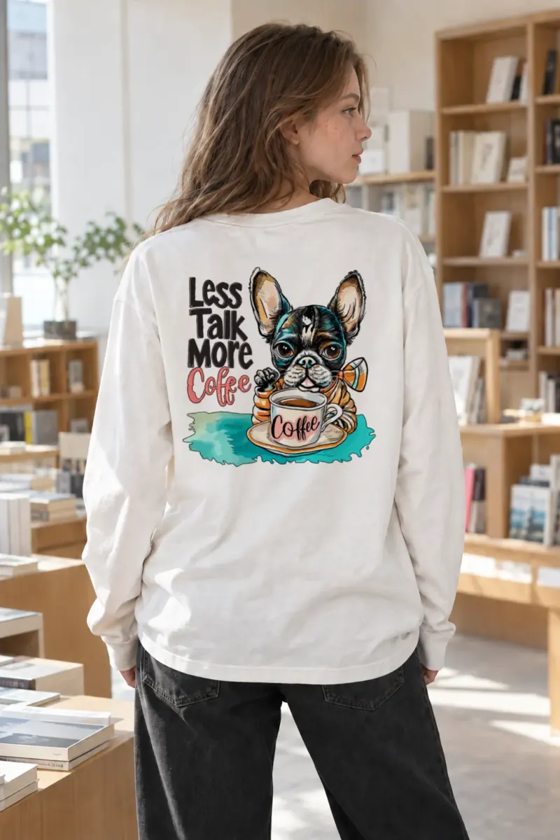 "Less Talk More Coffee" Unisex Longsleeve T-shirt | Gildan 2400