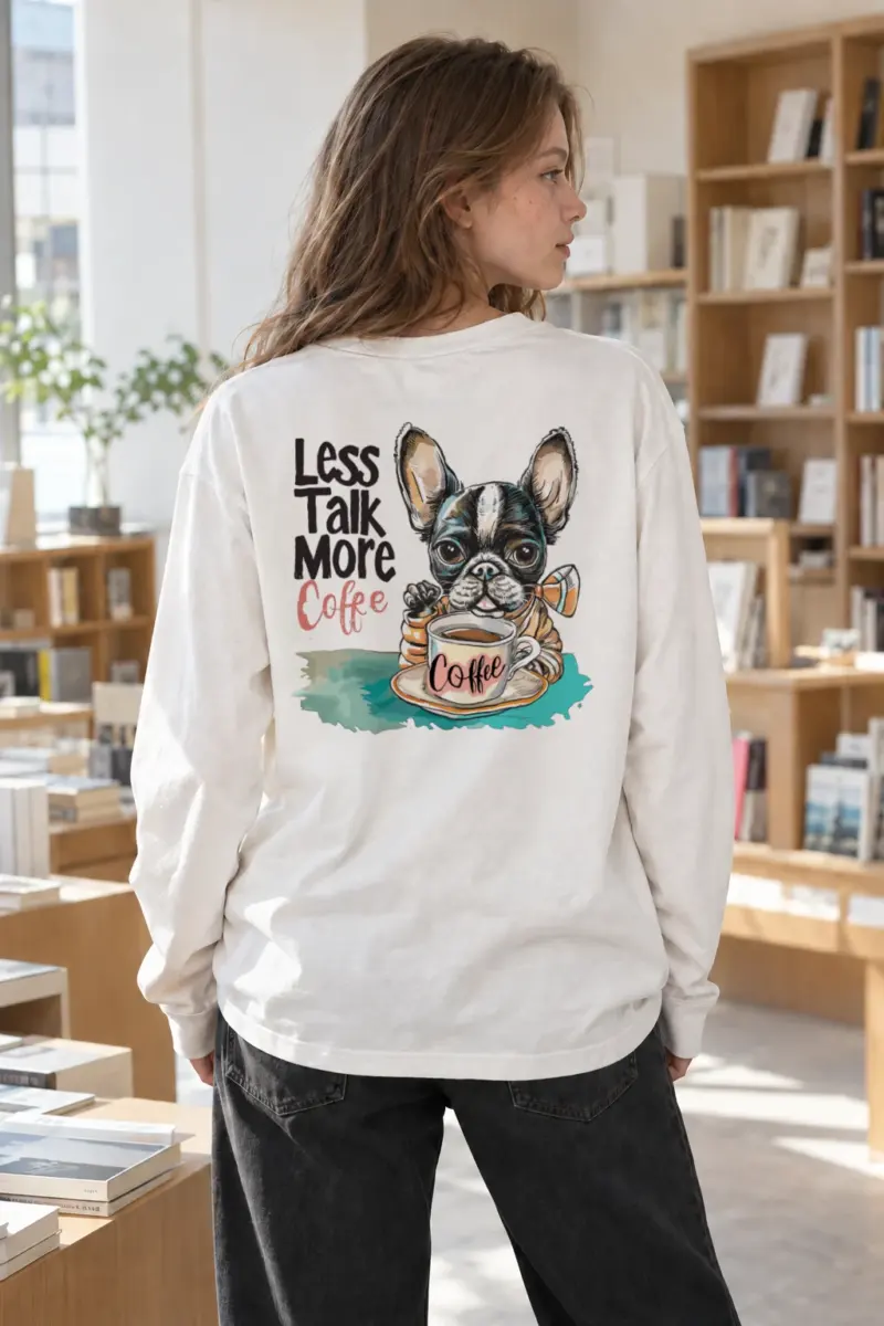 “Less Talk More Coffee” Unisex Longsleeve T-shirt | Gildan 2400