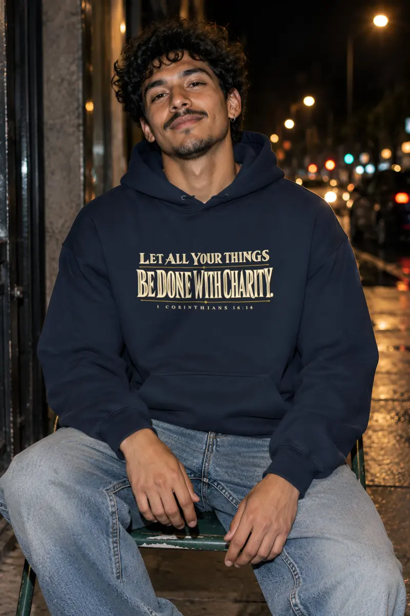 "Let All Your Things Be Done With Charity" Heavy Blend Unisex Pullover Hoodie