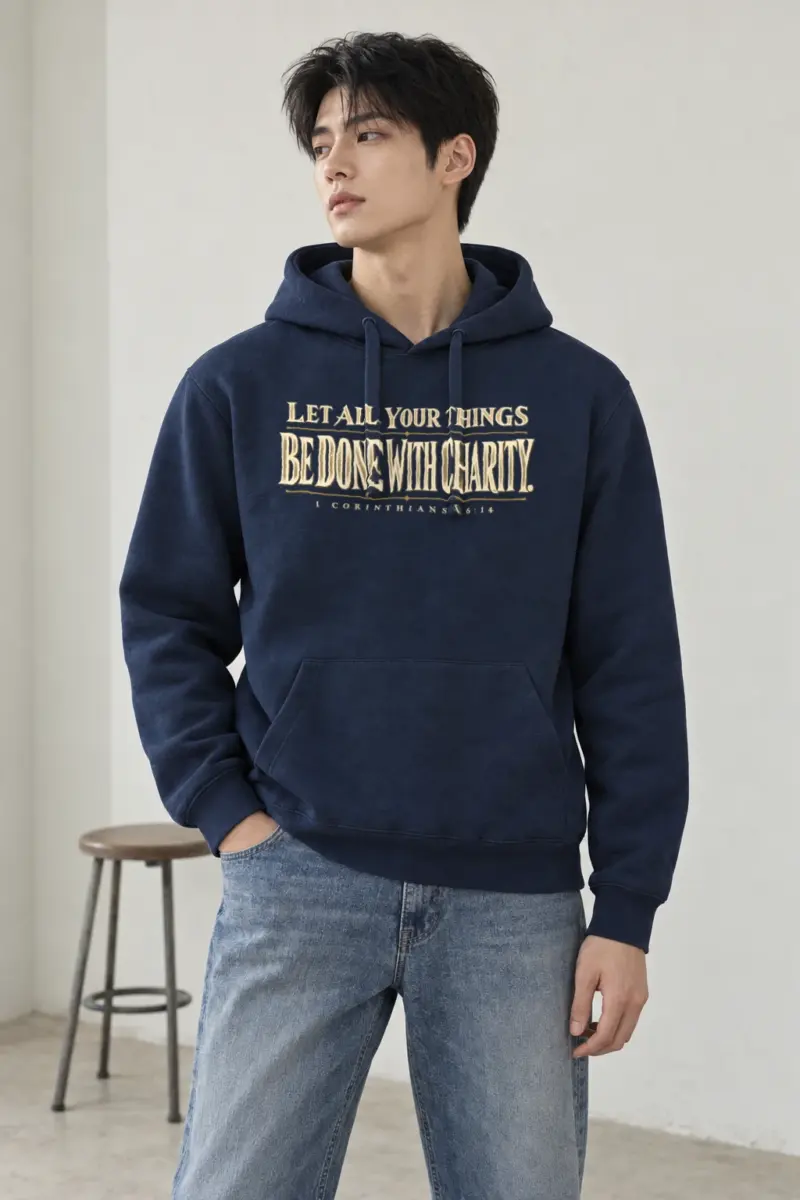 "Let All Your Things Be Done With Charity" Heavy Blend Unisex Pullover Hoodie