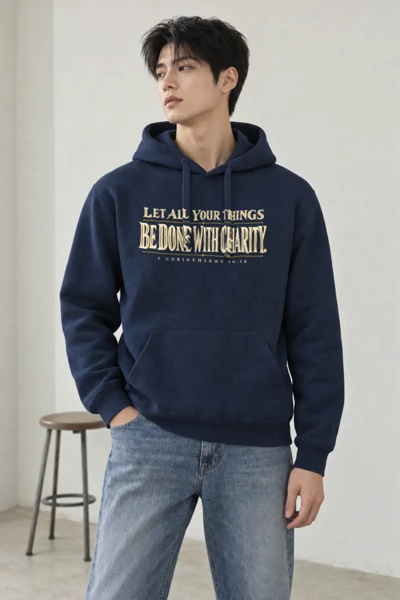 “Let All Your Things Be Done With Charity” Heavy Blend Unisex Pullover Hoodie