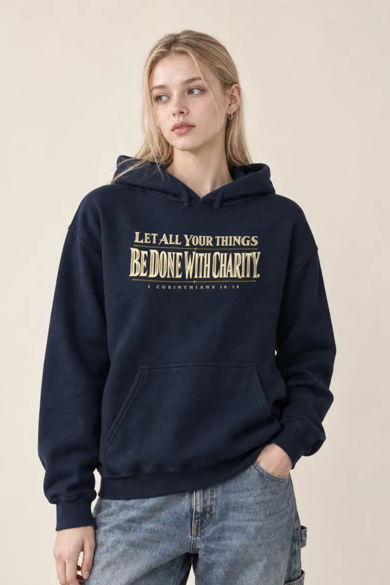 "Let All Your Things Be Done With Charity" Heavy Blend Unisex Pullover Hoodie