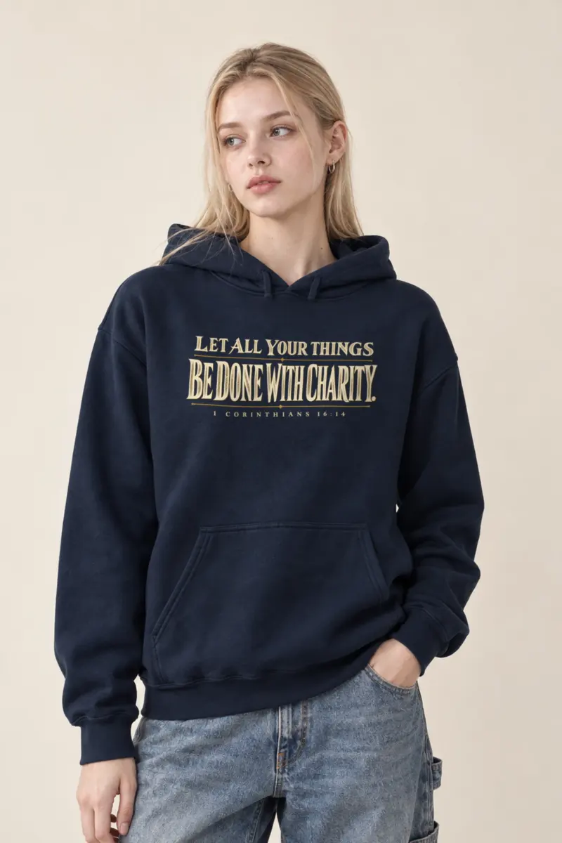 "Let All Your Things Be Done With Charity" Heavy Blend Unisex Pullover Hoodie