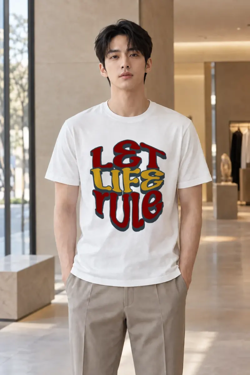 "Let Life Rule" Heavyweight Unisex Crewneck T-shirt | Gildan 5000
