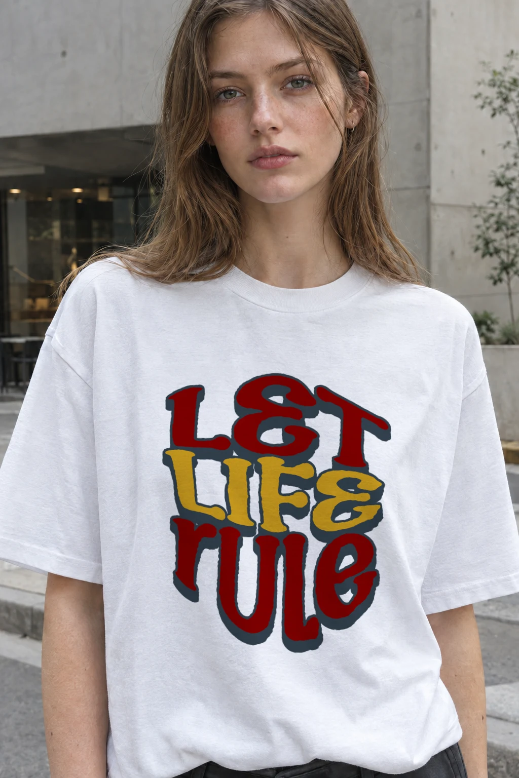 "Let Life Rule" Heavyweight Unisex Crewneck T-shirt | Gildan 5000