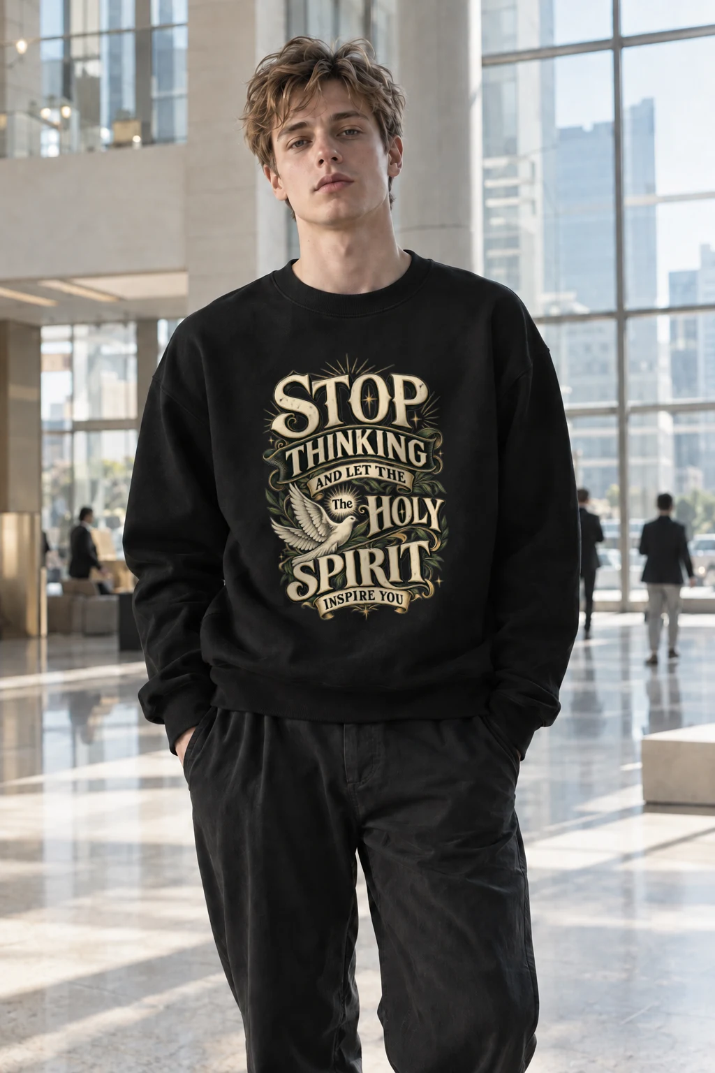 "Let The Holy Spirit" Heavy Blend Unisex Crewneck Sweatshirt | Gildan 18000