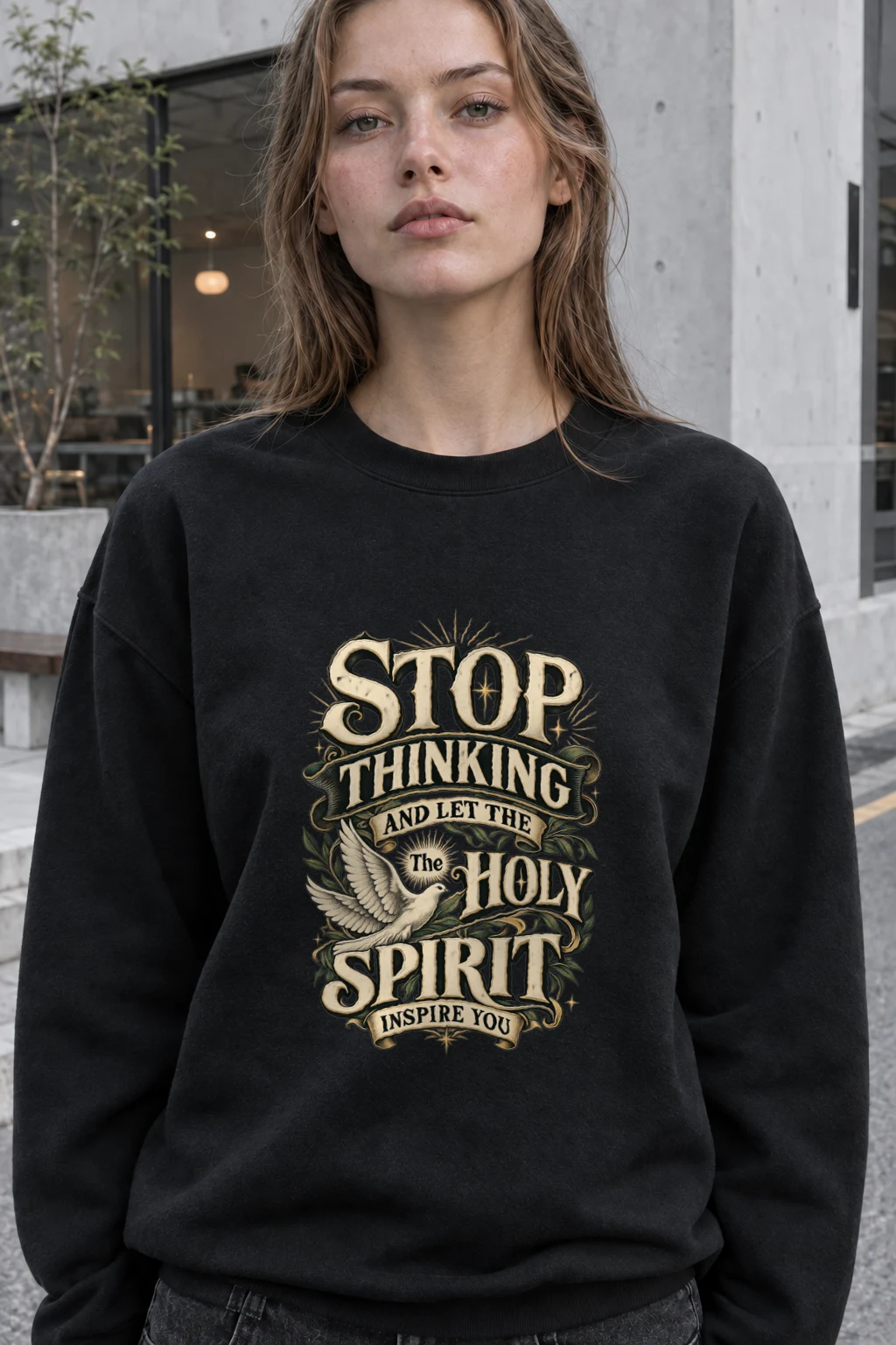 "Let The Holy Spirit" Heavy Blend Unisex Crewneck Sweatshirt | Gildan 18000
