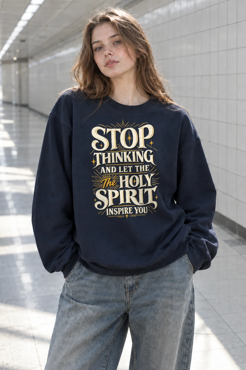 "Let The Holy Spirit" Heavy Blend Unisex Crewneck Sweatshirt | Gildan 18000