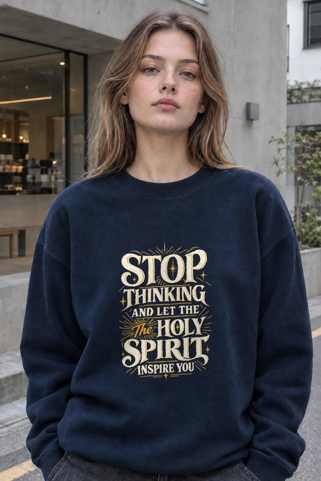 "Let The Holy Spirit" Heavy Blend Unisex Crewneck Sweatshirt | Gildan 18000