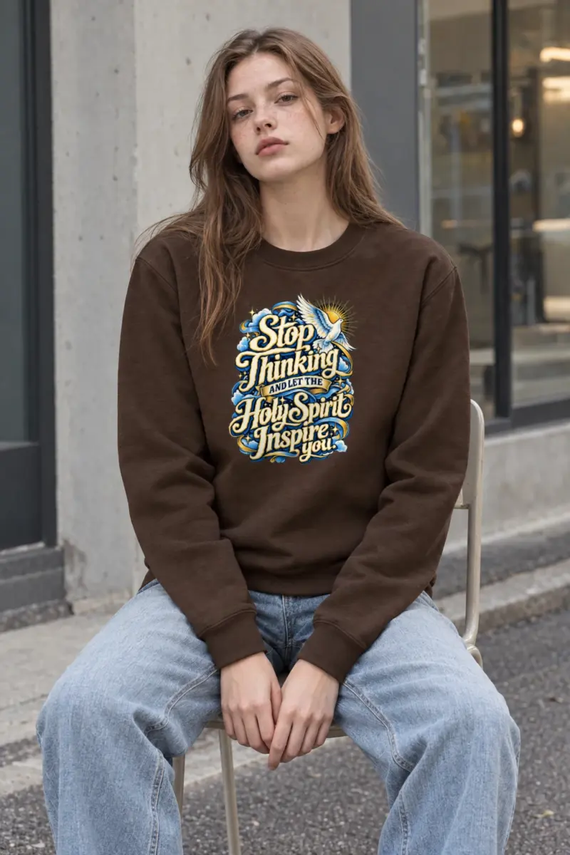 "Stop Thinking Script Sweatshirt" Heavy Blend Unisex Crewneck Sweatshirt