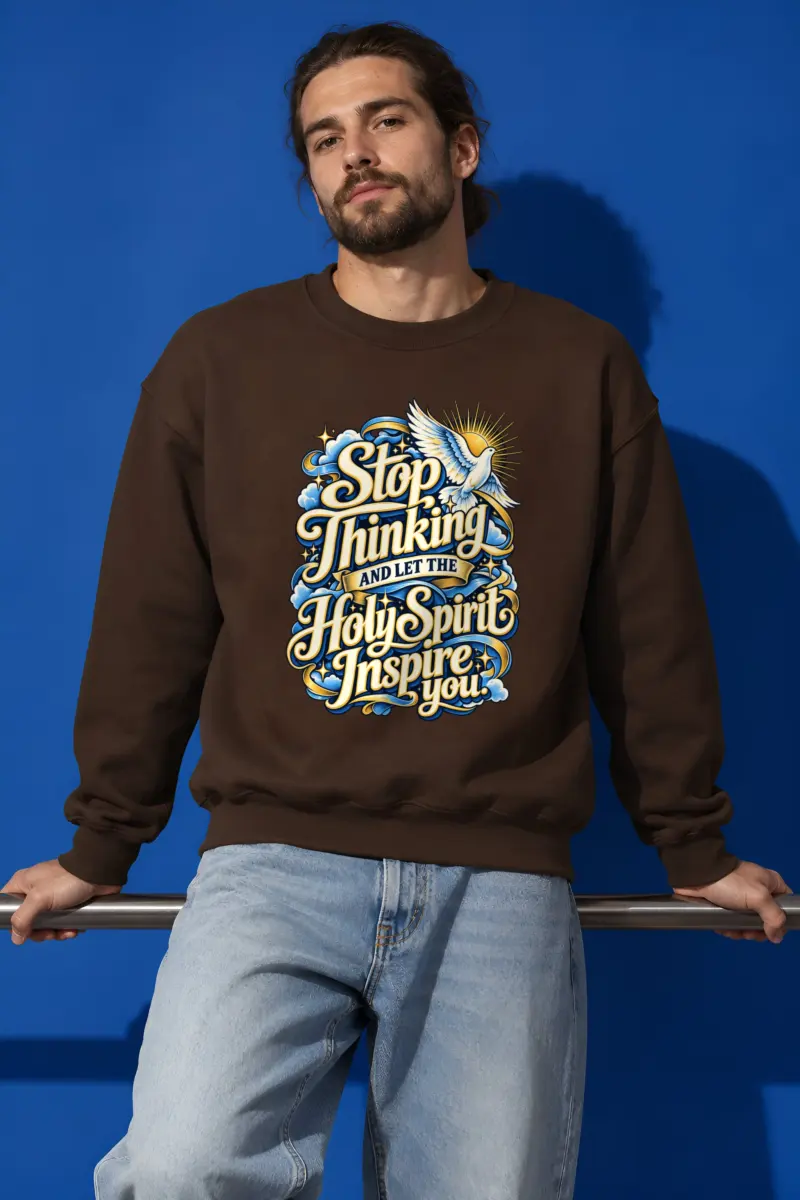 "Stop Thinking Script Sweatshirt" Heavy Blend Unisex Crewneck Sweatshirt