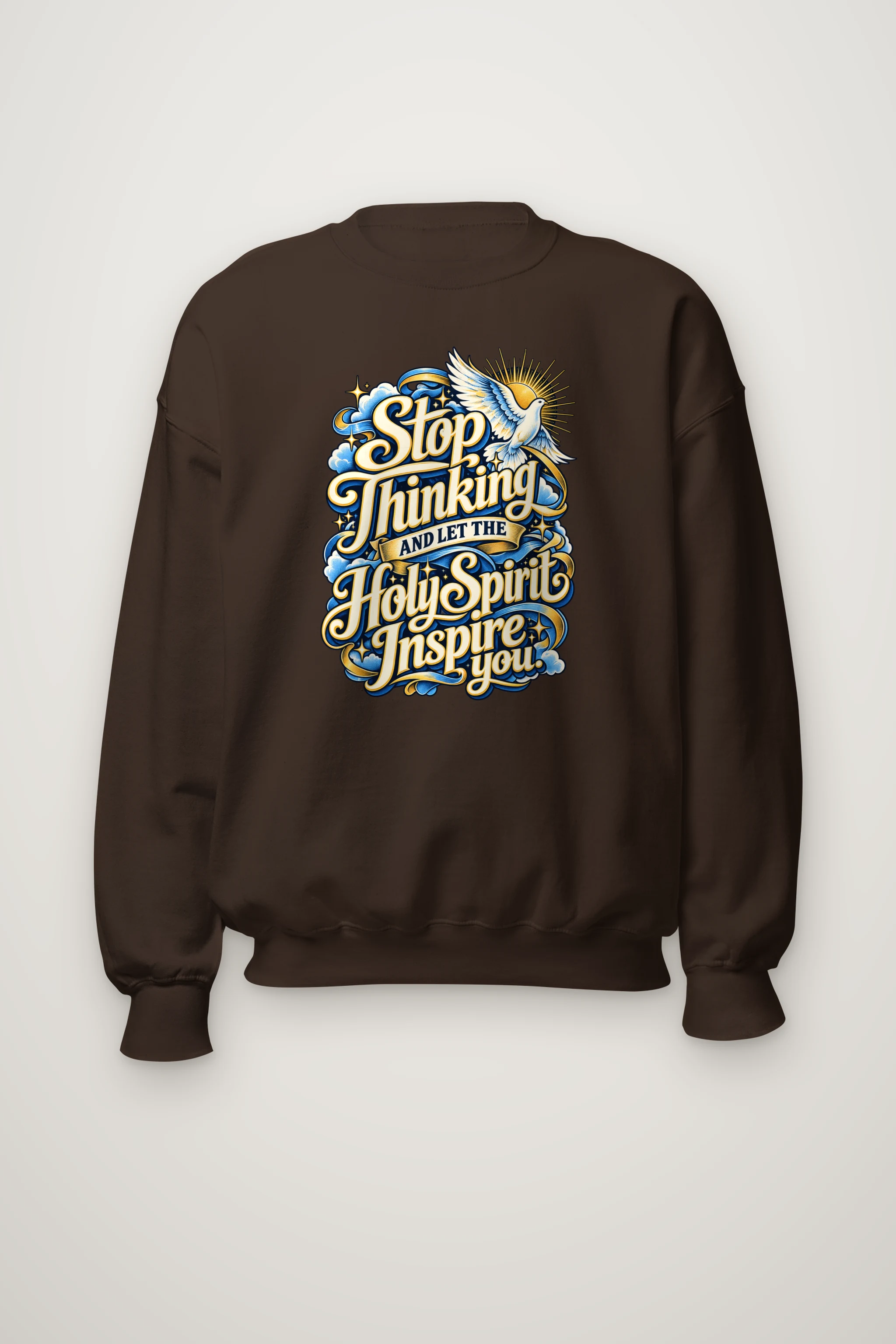 "Stop Thinking Script Sweatshirt" Heavy Blend Unisex Crewneck Sweatshirt