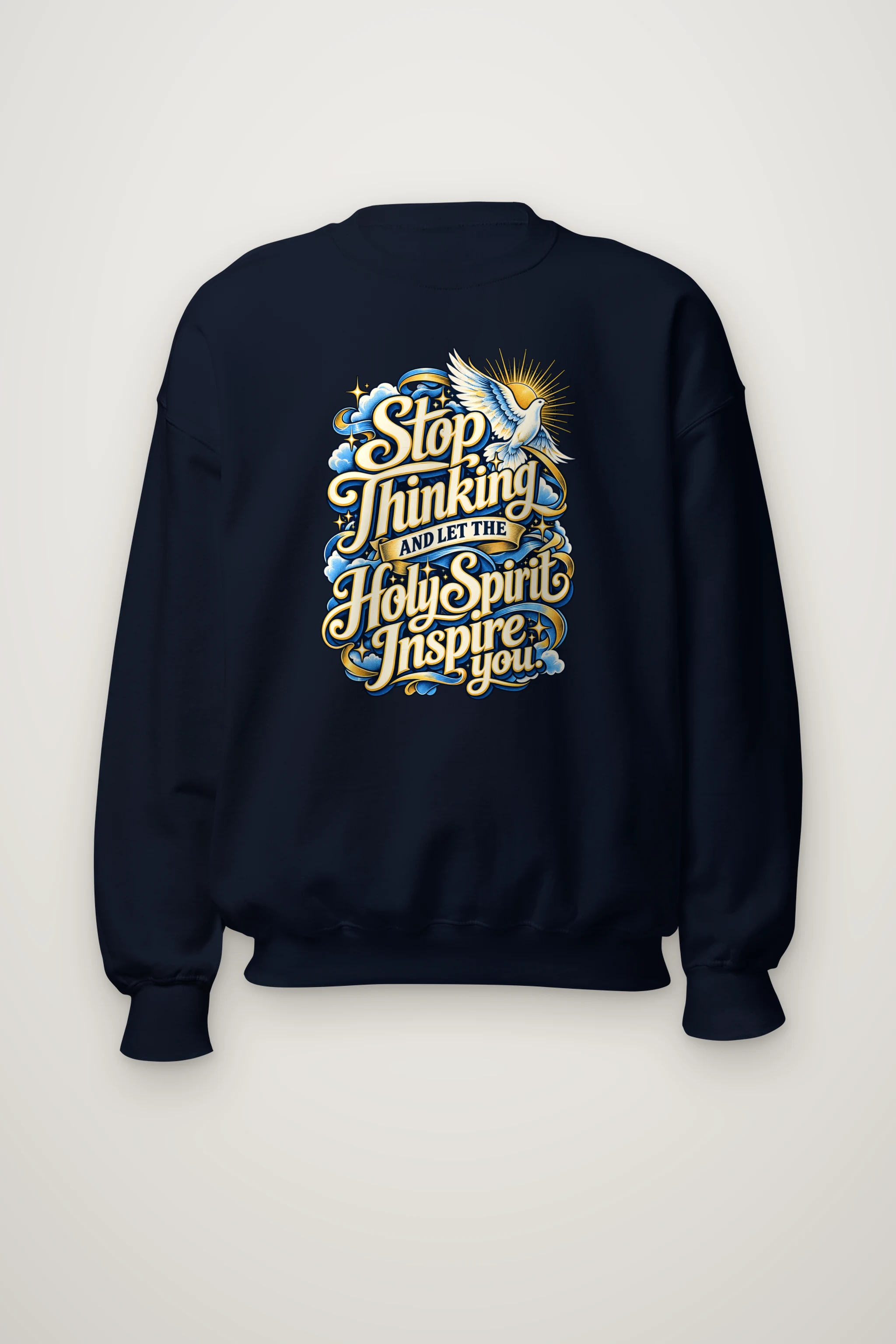 "Stop Thinking Script Sweatshirt" Heavy Blend Unisex Crewneck Sweatshirt