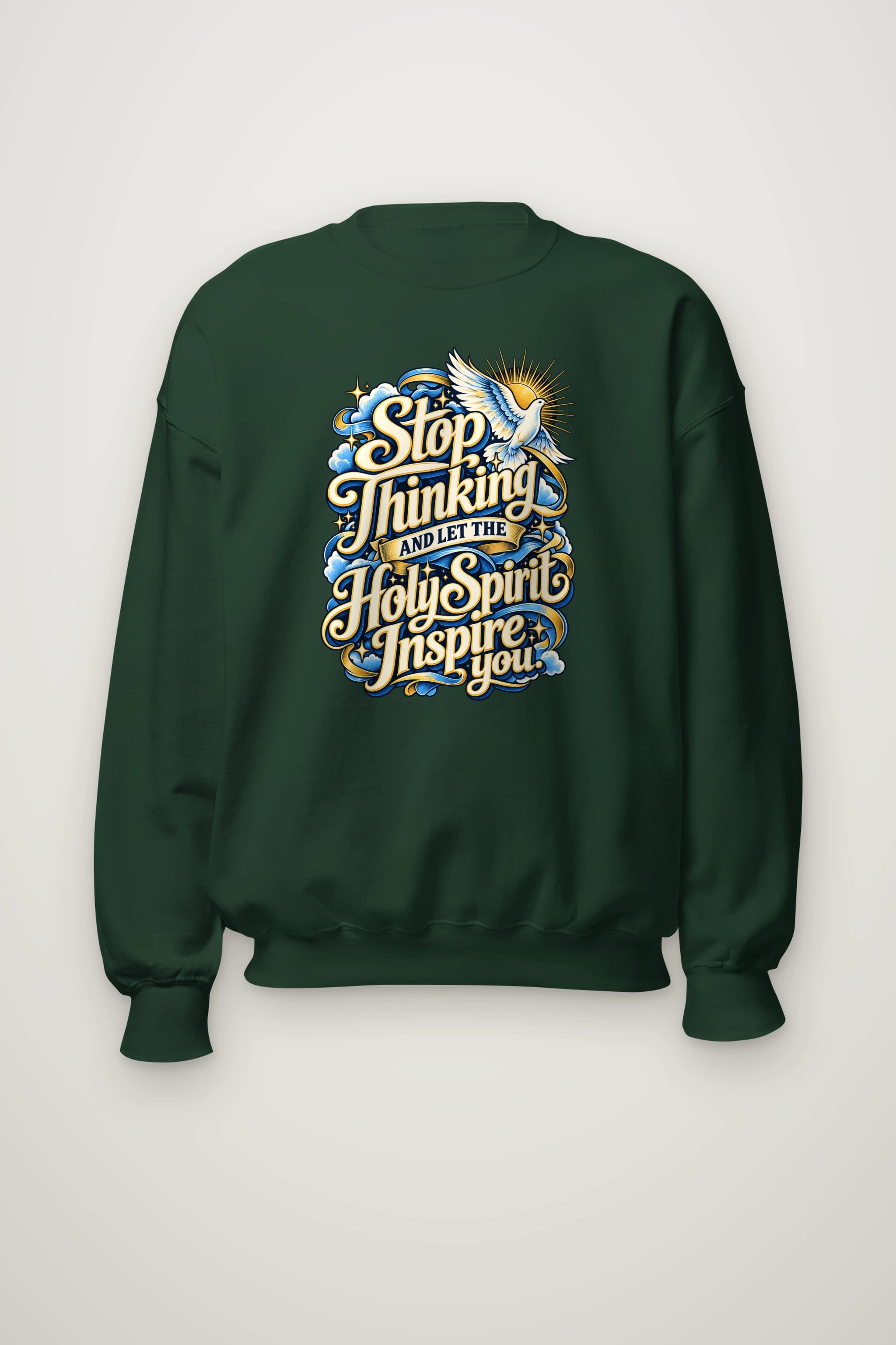"Stop Thinking Script Sweatshirt" Heavy Blend Unisex Crewneck Sweatshirt
