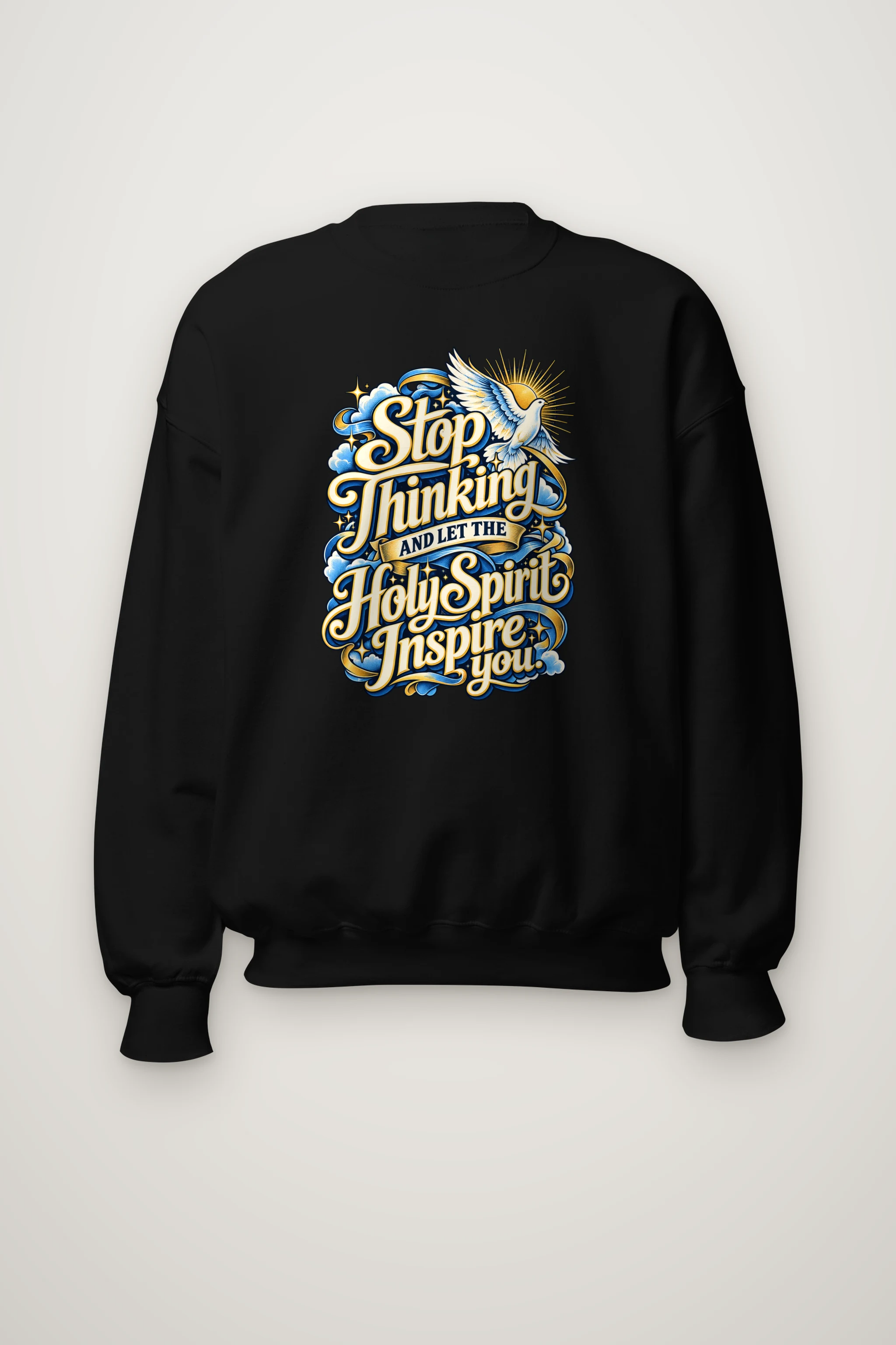 "Stop Thinking Script Sweatshirt" Heavy Blend Unisex Crewneck Sweatshirt