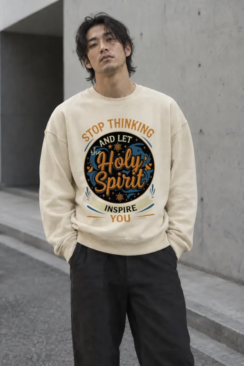 "Let The Holy Spirit Inspire" Unisex Sponge Fleece Crewneck Sweatshirt | Bella + Canvas 3901