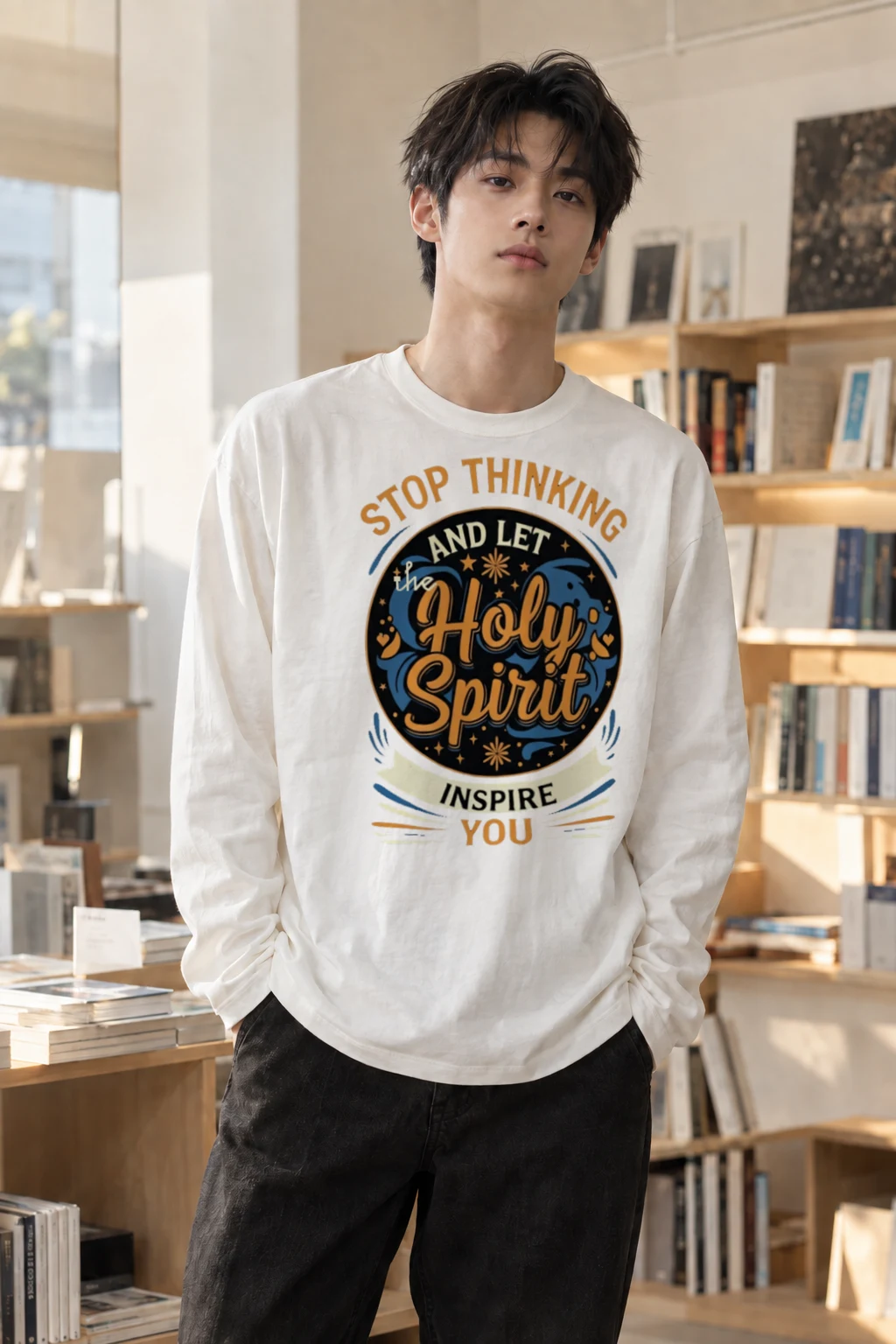 "Let the Holy Spirit Inspire You" Unisex Longsleeve T-shirt | Gildan 2400