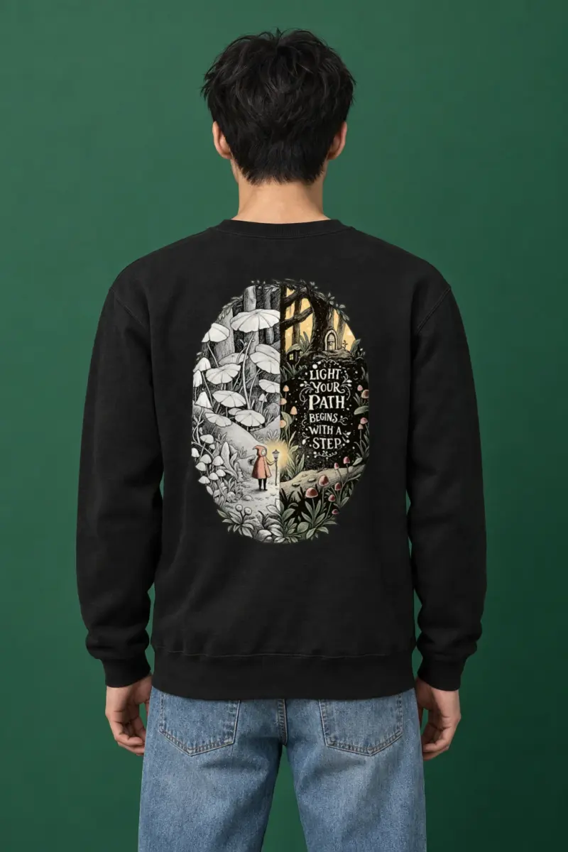 "Let The Light Guide" Heavy Blend Unisex Crewneck Sweatshirt | Gildan 18000