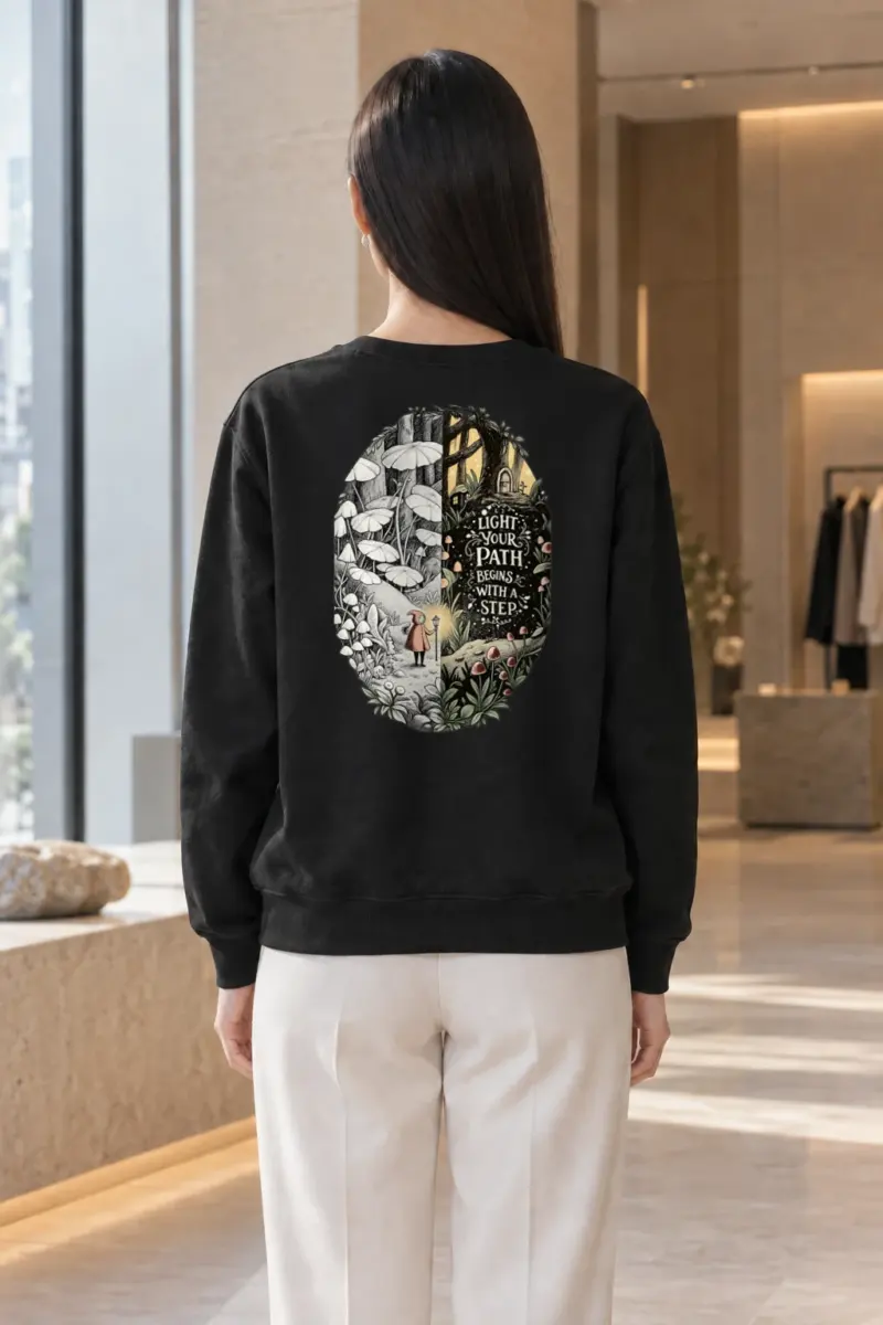 “Let The Light Guide” Heavy Blend Unisex Crewneck Sweatshirt | Gildan 18000