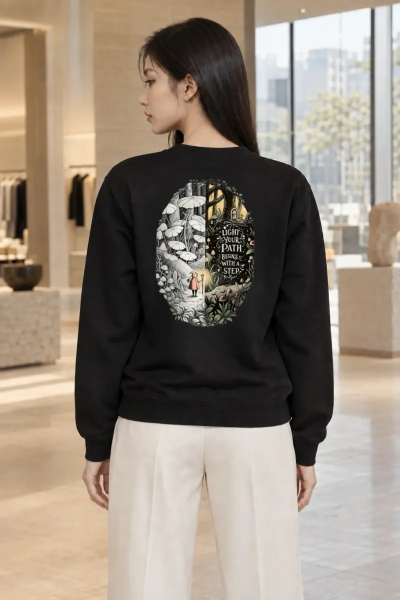 “Let The Light Guide” Heavy Blend Unisex Crewneck Sweatshirt | Gildan 18000