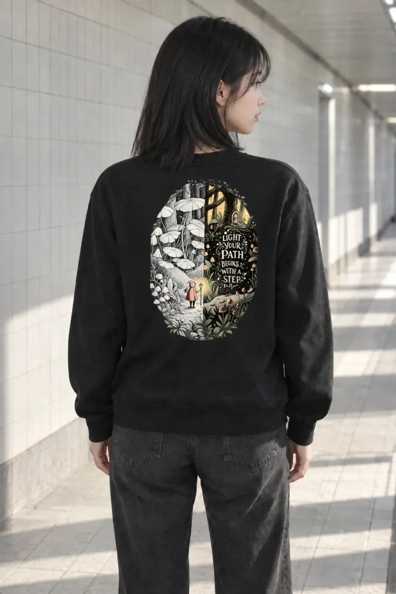 “Let The Light Guide” Heavy Blend Unisex Crewneck Sweatshirt | Gildan 18000