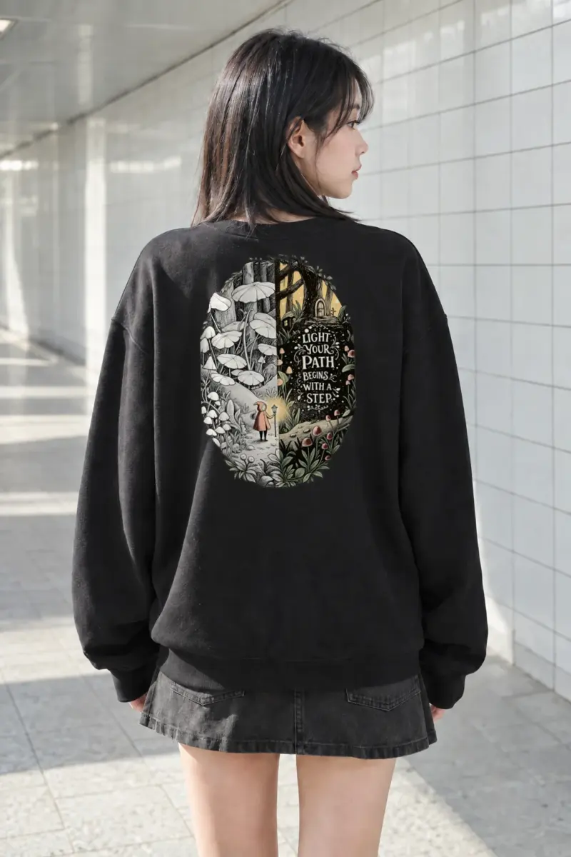 "Let The Light Guide" Heavy Blend Unisex Crewneck Sweatshirt | Gildan 18000