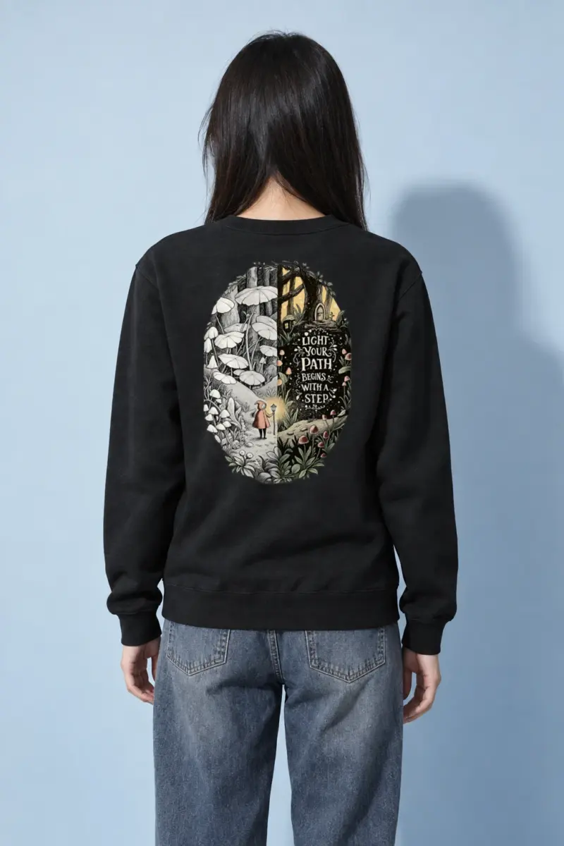"Let The Light Guide" Heavy Blend Unisex Crewneck Sweatshirt | Gildan 18000