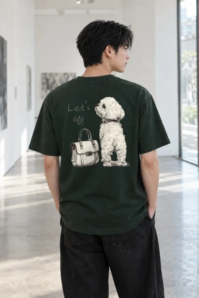 “Let’s Go Pup” Heavyweight Unisex Crewneck T-shirt | Gildan 5000