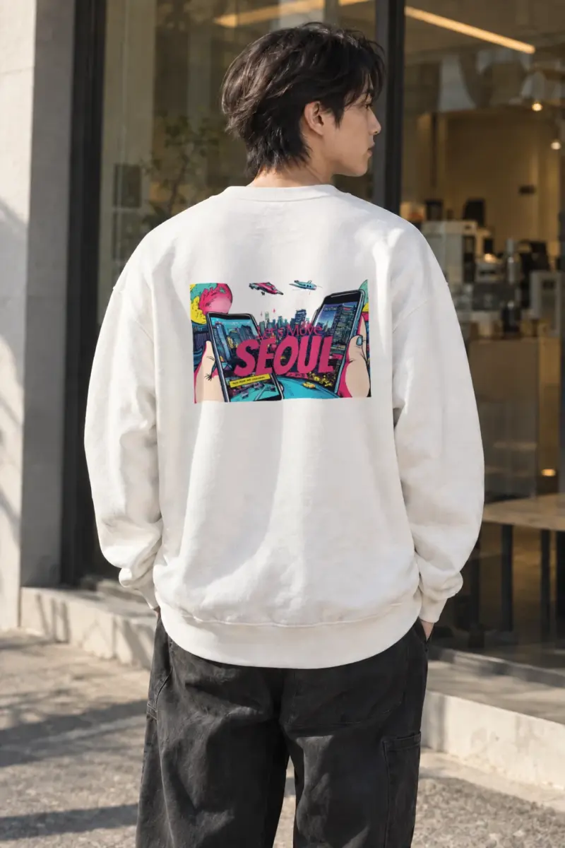 “Let’s Move Seoul” Heavy Blend Unisex Crewneck Sweatshirt | Gildan 18000