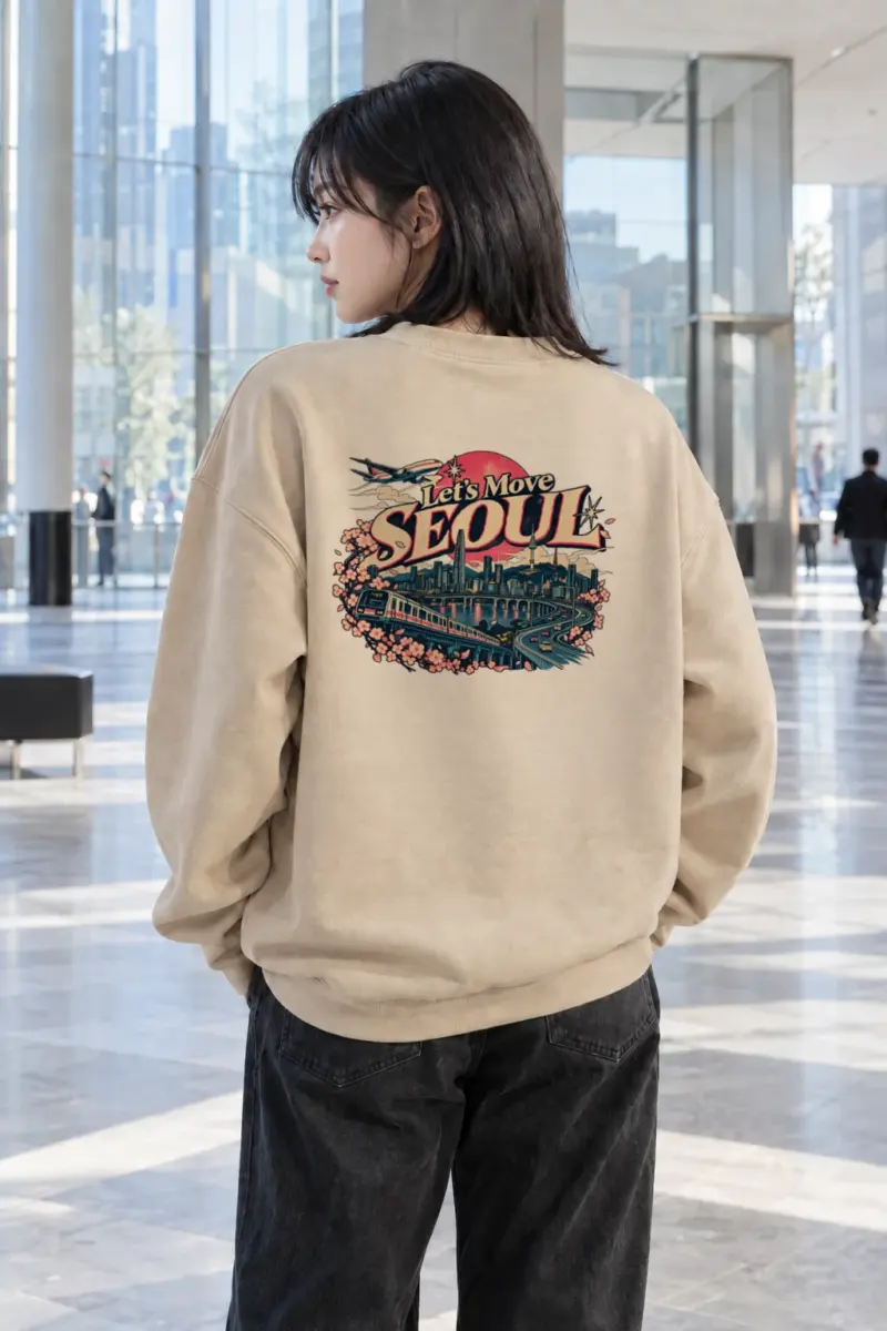 "Let's Move Seoul" Heavy Blend Unisex Crewneck Sweatshirt | Gildan 18000