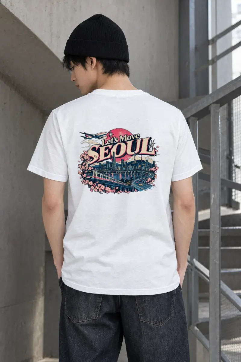 "Let’s Move Seoul" Heavyweight Unisex Crewneck T-shirt | Gildan 5000