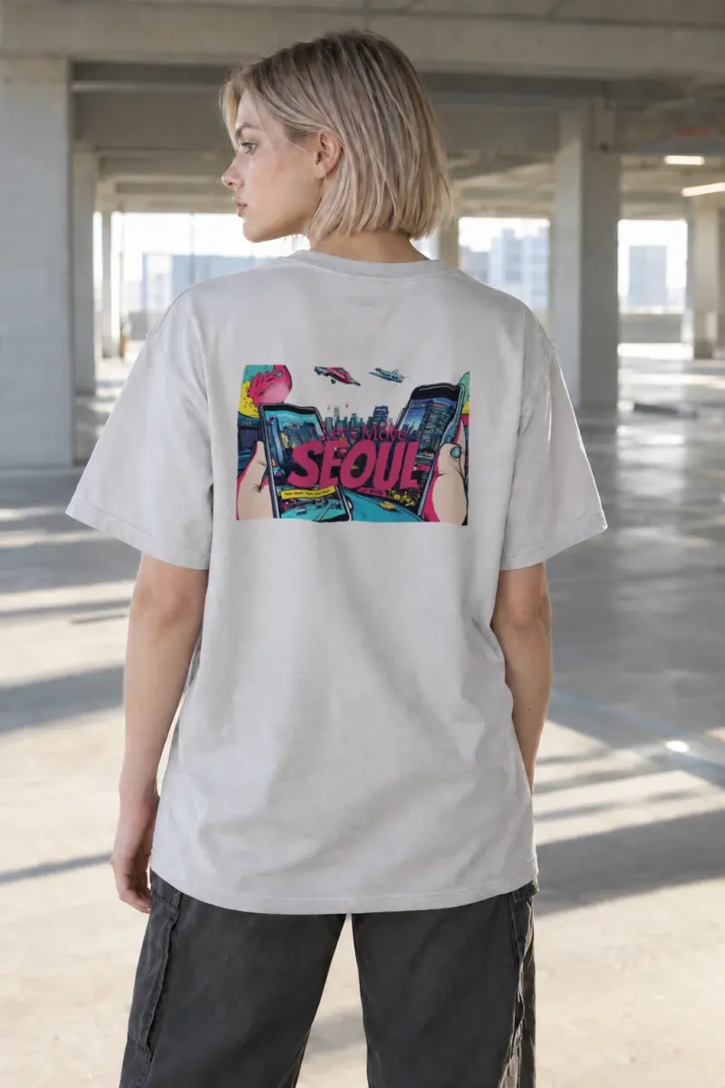 "Let's Move Seoul" Heavyweight Unisex Crewneck T-shirt | Gildan 5000