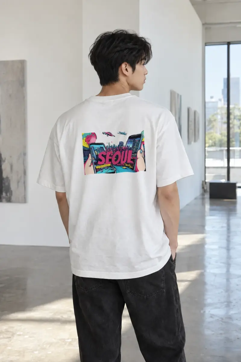 "Let's Move Seoul" Heavyweight Unisex Crewneck T-shirt | Gildan 5000