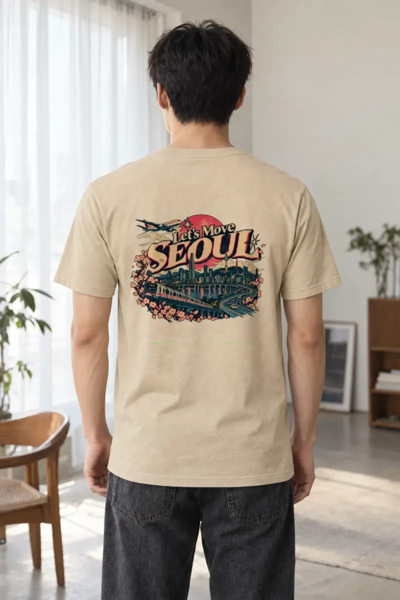 "Let’s Move Seoul" Heavyweight Unisex Crewneck T-shirt | Gildan 5000