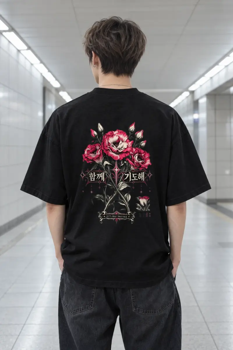 “Let’s Pray Together” Men’s Oversized Heavyweight Crewneck T-Shirt