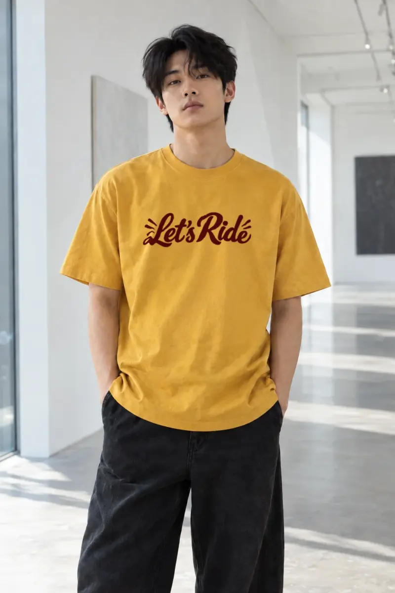 "Let's Ride" Heavyweight Unisex Crewneck T-shirt | Gildan 5000