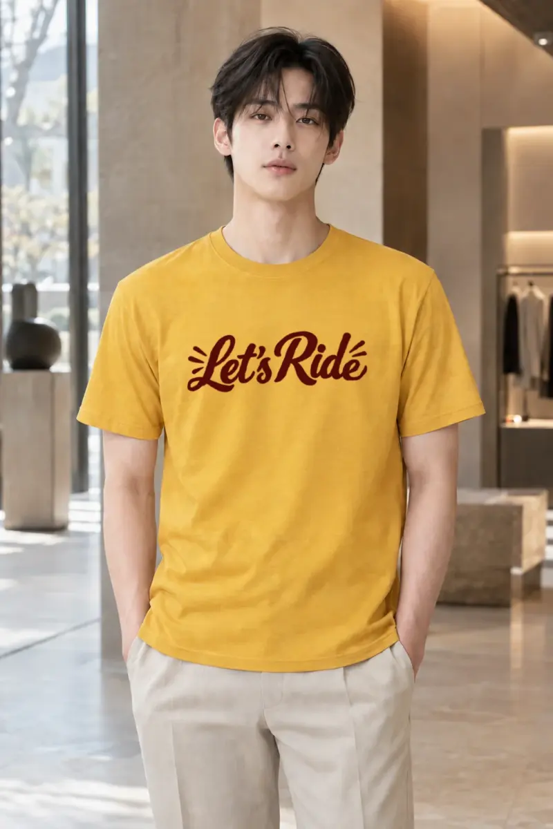 "Let's Ride" Heavyweight Unisex Crewneck T-shirt | Gildan 5000