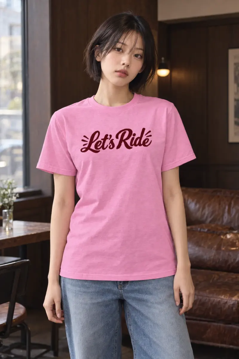 "Let's Ride" Heavyweight Unisex Crewneck T-shirt