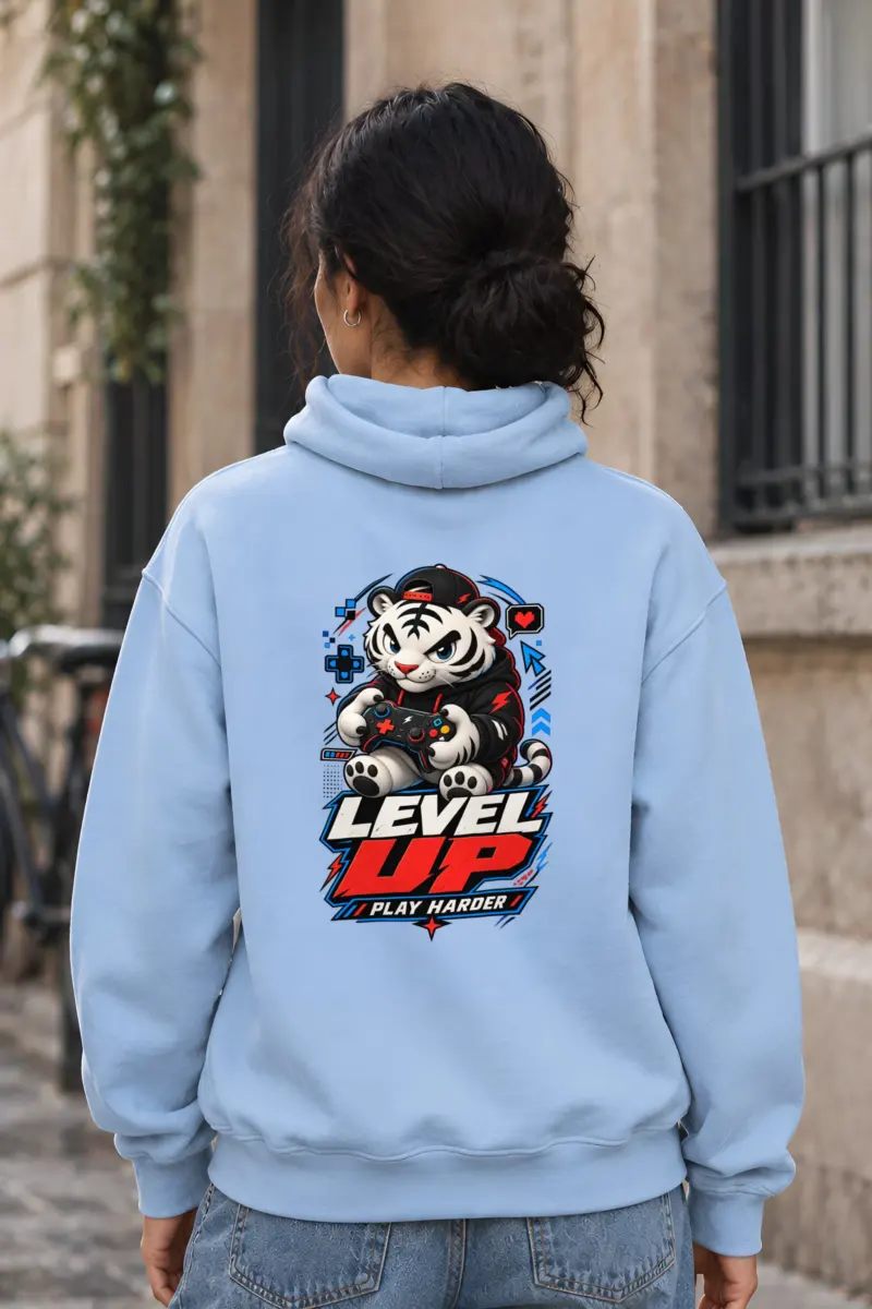 "Level Up Play Harder" Heavy Blend Unisex Pullover Hoodie