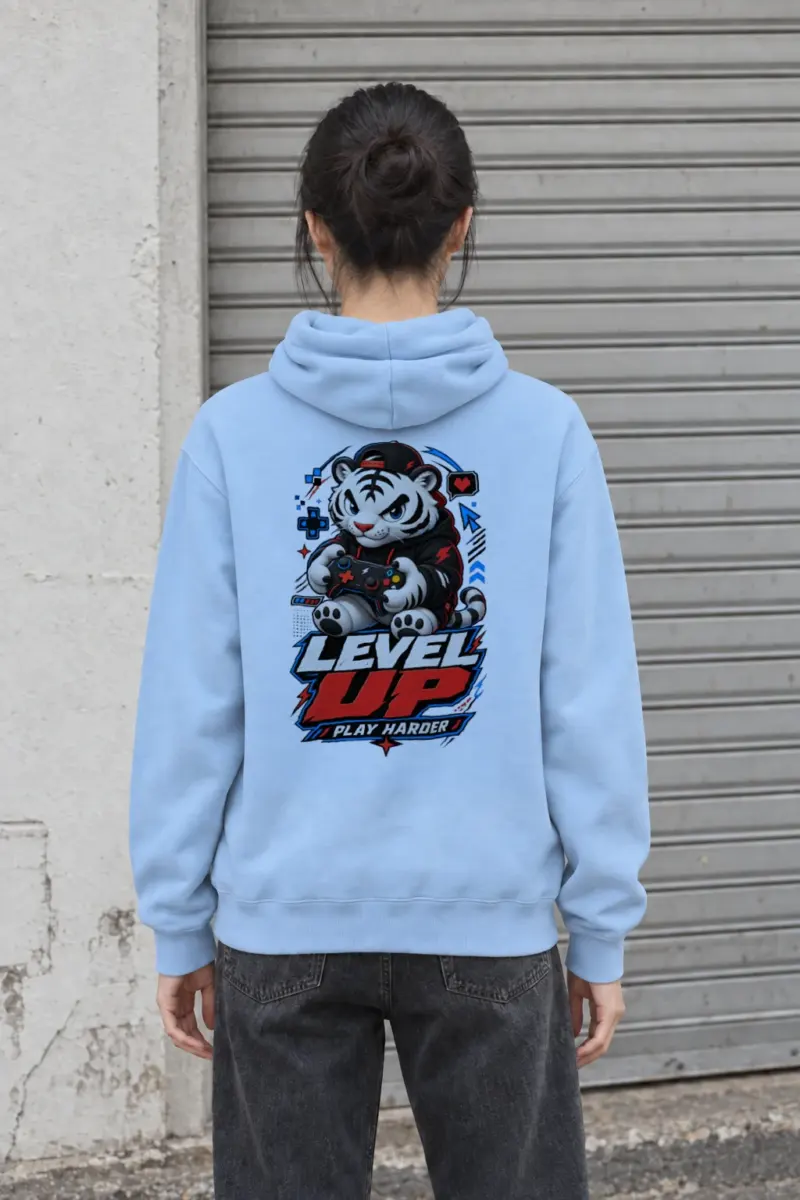 "Level Up Play Harder" Heavy Blend Unisex Pullover Hoodie
