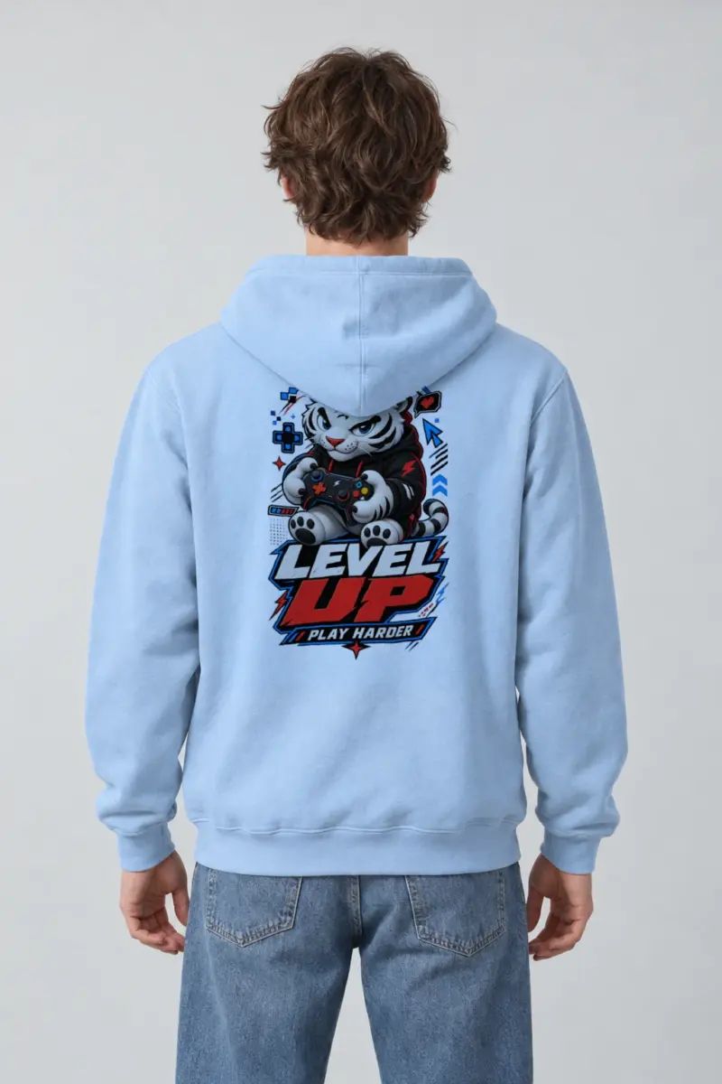 "Level Up Play Harder" Heavy Blend Unisex Pullover Hoodie